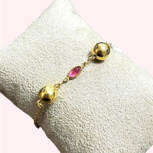 PU ESFERAS C/CRISTAL ROSA