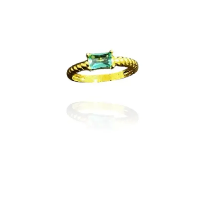 ANEL ZIRC BAGUETE VERDE