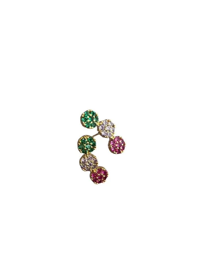 EAR CUFF 3 FLORES COLORIDAS